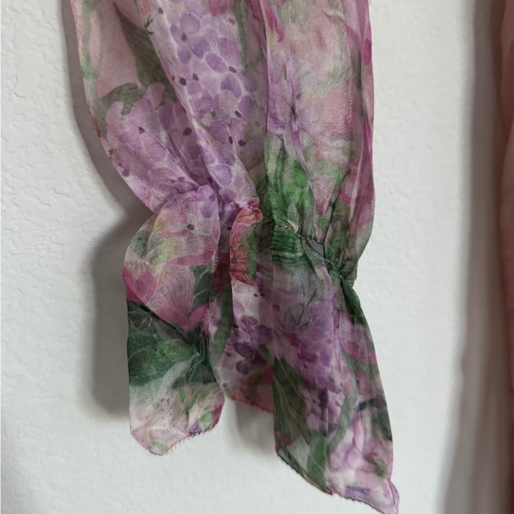 NWT Miss Rosier JUSTINE Dress floral print cinched midi size Small PINK cottage - Picture 10 of 16